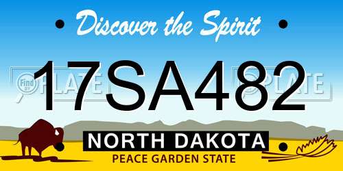 17SA482 North Dakota License Plate