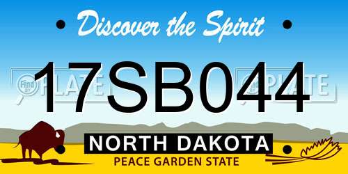 17SB044 North Dakota License Plate