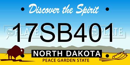 17SB401 North Dakota License Plate