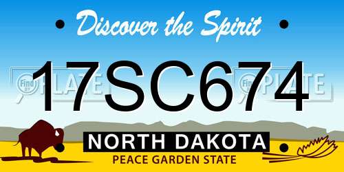 17SC674 North Dakota License Plate
