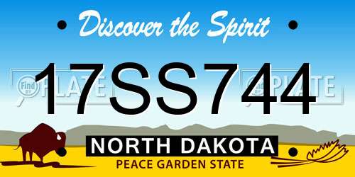 17SS744 North Dakota License Plate