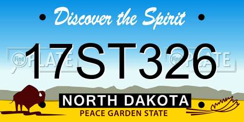 17ST326 North Dakota License Plate