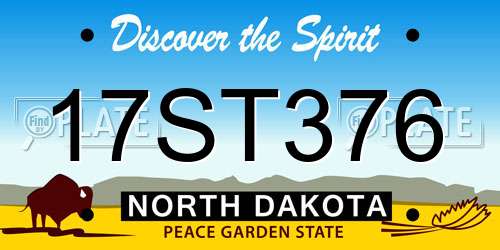 17ST376 North Dakota License Plate