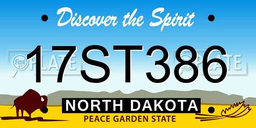 17ST386 North Dakota License Plate
