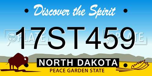 17ST459 North Dakota License Plate