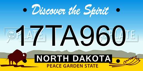 17TA960 North Dakota License Plate