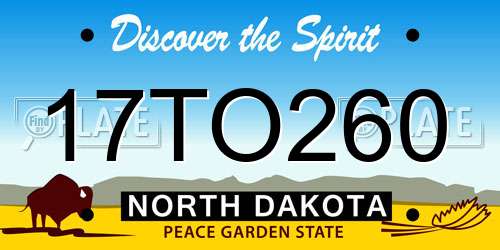17TO260 North Dakota License Plate