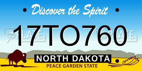 17TO760 North Dakota License Plate