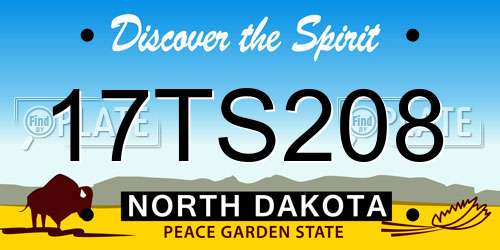 17TS208 North Dakota License Plate