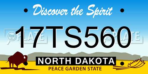 17TS560 North Dakota License Plate