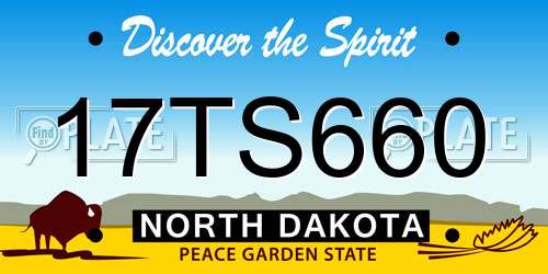 17TS660 North Dakota License Plate