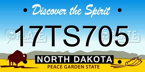 17TS705 North Dakota License Plate