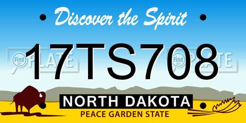 17TS708 North Dakota License Plate