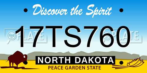 17TS760 North Dakota License Plate
