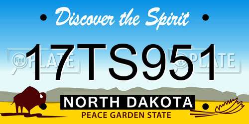 17TS951 North Dakota License Plate