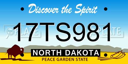 17TS981 North Dakota License Plate