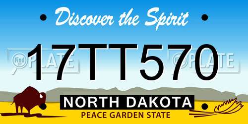 17TT570 North Dakota License Plate