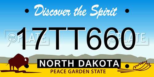 17TT660 North Dakota License Plate