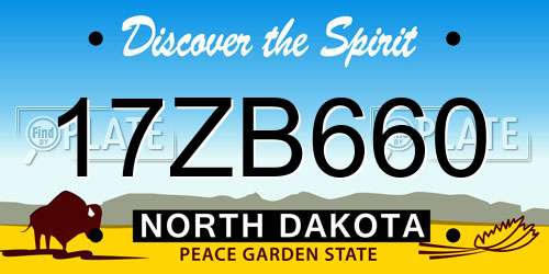 17ZB660 North Dakota License Plate