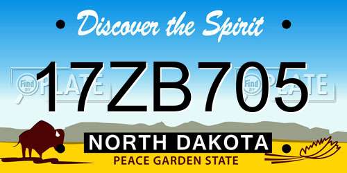 17ZB705 North Dakota License Plate