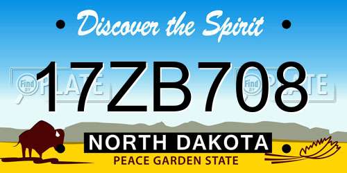 17ZB708 North Dakota License Plate