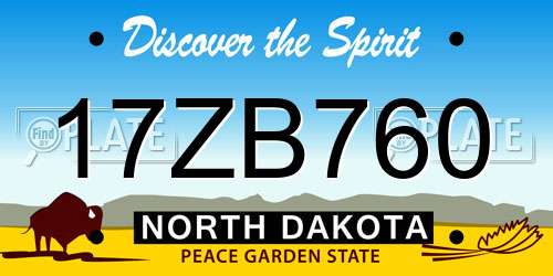 17ZB760 North Dakota License Plate