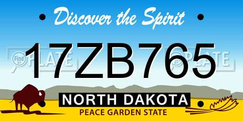 17ZB765 North Dakota License Plate