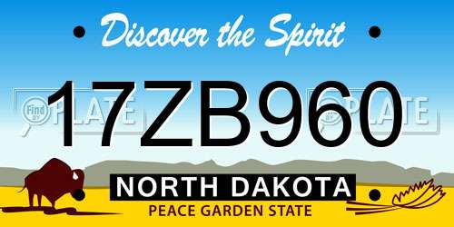 17ZB960 North Dakota License Plate