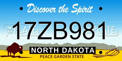 17ZB981 North Dakota License Plate