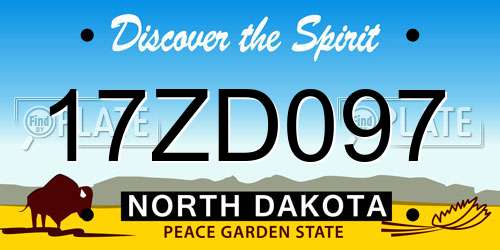 17ZD097 North Dakota License Plate