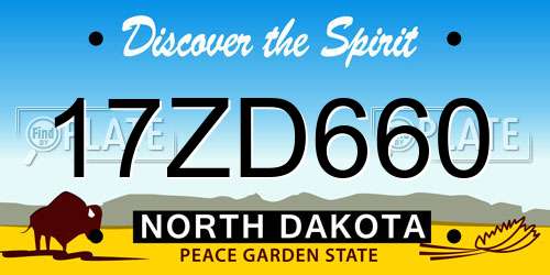 17ZD660 North Dakota License Plate