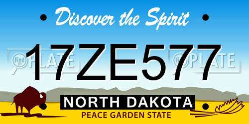 17ZE577 North Dakota License Plate