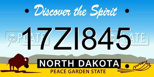 17ZI845 North Dakota License Plate