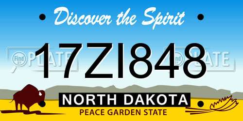 17ZI848 North Dakota License Plate