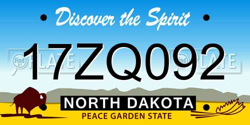 17ZQ092 North Dakota License Plate