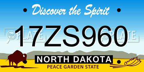 17ZS960 North Dakota License Plate