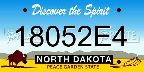 18052E4 North Dakota License Plate