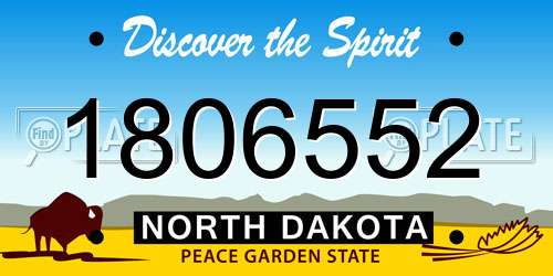 1806552 North Dakota License Plate