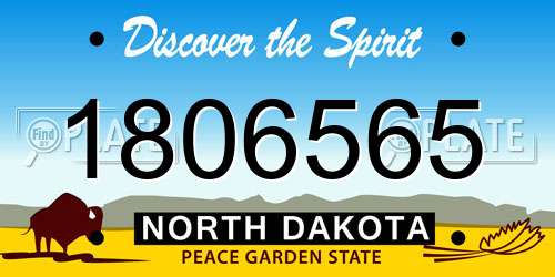 1806565 North Dakota License Plate