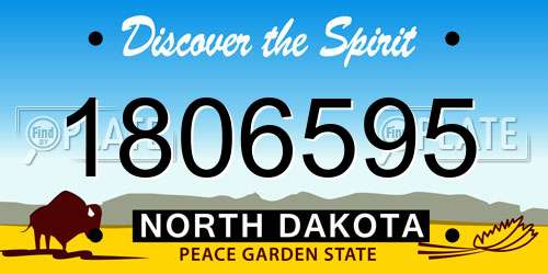 1806595 North Dakota License Plate