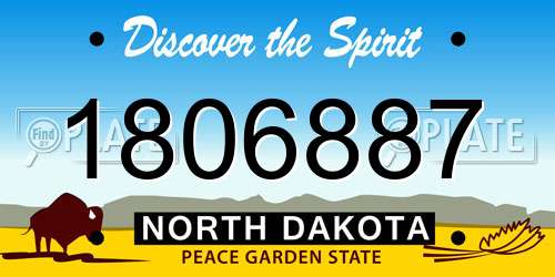 1806887 North Dakota License Plate