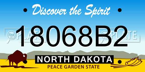 18068B2 North Dakota License Plate