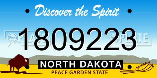 1809223 North Dakota License Plate