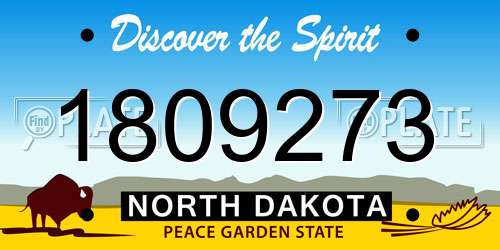 1809273 North Dakota License Plate