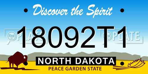 18092T1 North Dakota License Plate