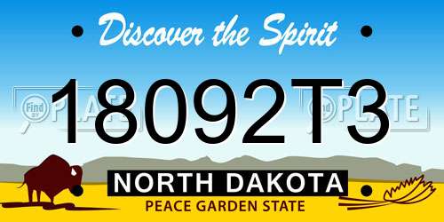 18092T3 North Dakota License Plate