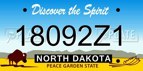 18092Z1 North Dakota License Plate