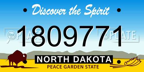 1809771 North Dakota License Plate