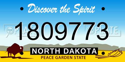 1809773 North Dakota License Plate