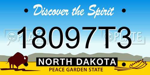 18097T3 North Dakota License Plate